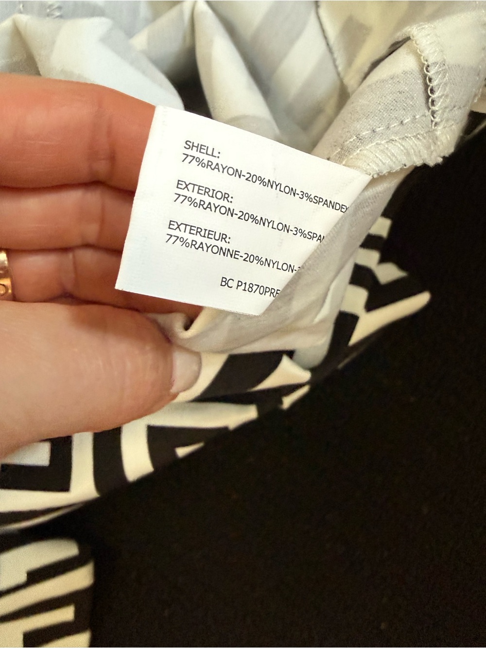 INSIGHT Black & White Geometric Stretch Pants – Size 14 (Large/XL) - Picture 3 of 7